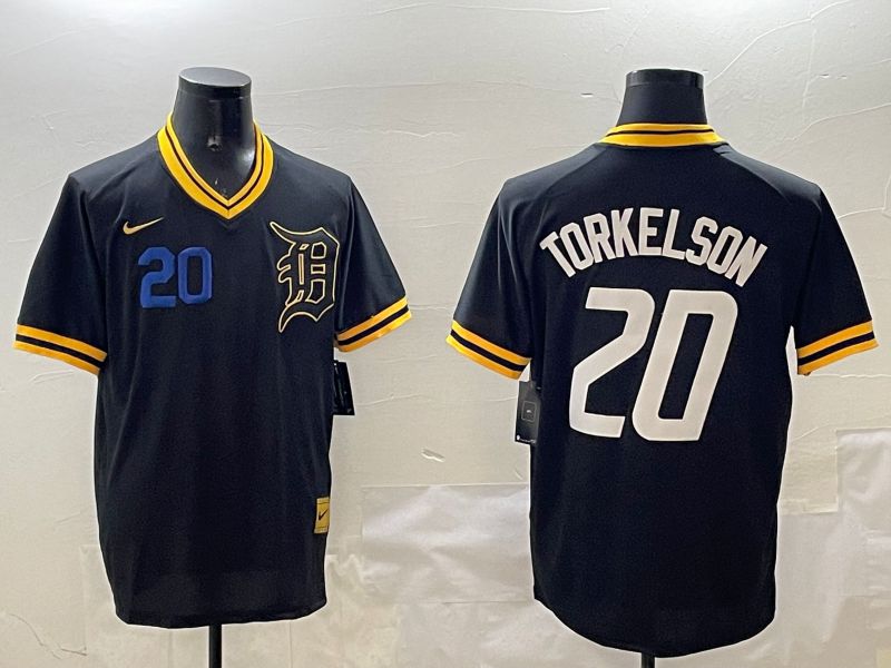 Men Detroit Tigers #20 Torkelaon Black Gold Game 2025 Nike MLB Jersey style 2->detroit tigers->MLB Jersey